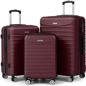 Quasar & Co. Model Line 3 darabos bordó bőrönd szett, ABS anyag, S+M+L méretek - Divat & Öltözködés