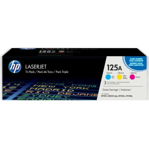 HP 125A (CF373AM) 3-pack Cyan, Magenta, Yellow Original LaserJet Toner Cartridges