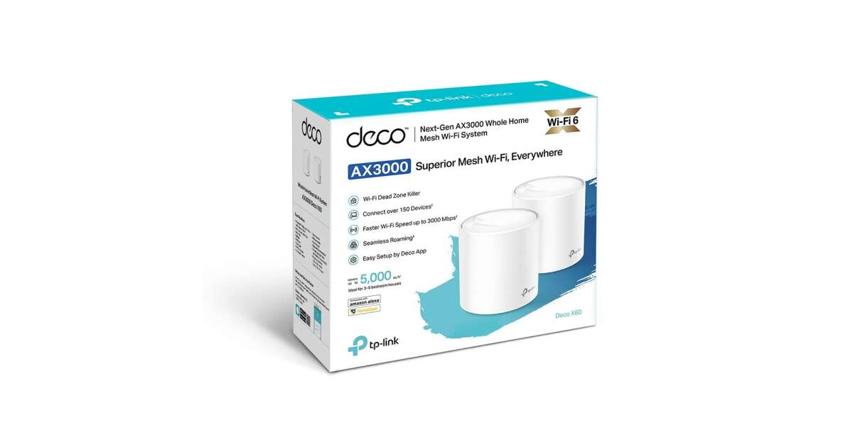 TP-Link Deco X60 AX3000 Whole Home Mesh Wi-Fi 6 System (2-pack) DECO ...