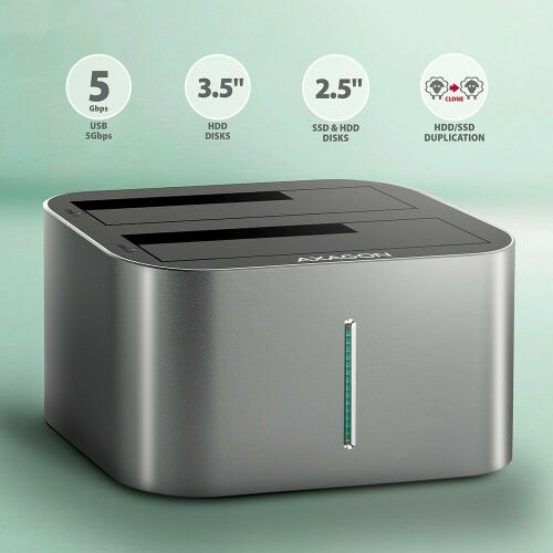 AXAGON ADSA-DC SuperSpeed USB DUAL2.5"/3.5" HDD/SSD DUAL dock ADSA-DC