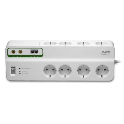 APC PMF83VT-GR 8-outlet surge protector with 3m cable, white