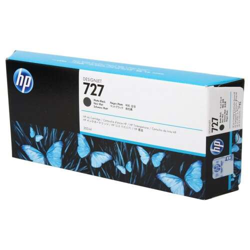HP DesignJet 727 Matte Black Ink Cartridge, 300ml, C1Q12A