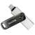 Sandisk iXpand Flash Drive Go 256GB черен и сребърен, с двоен конектор, USB-A и Lightning, за iPhone, iPad, PC и Mac