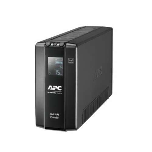 APC Back-UPS Pro 650VA UPS, fekete, 3/4 nézet