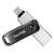 SanDisk iXpand Flash Drive Go 64GB black and silver USB flash drive with Lightning connector for iPhone and iPad