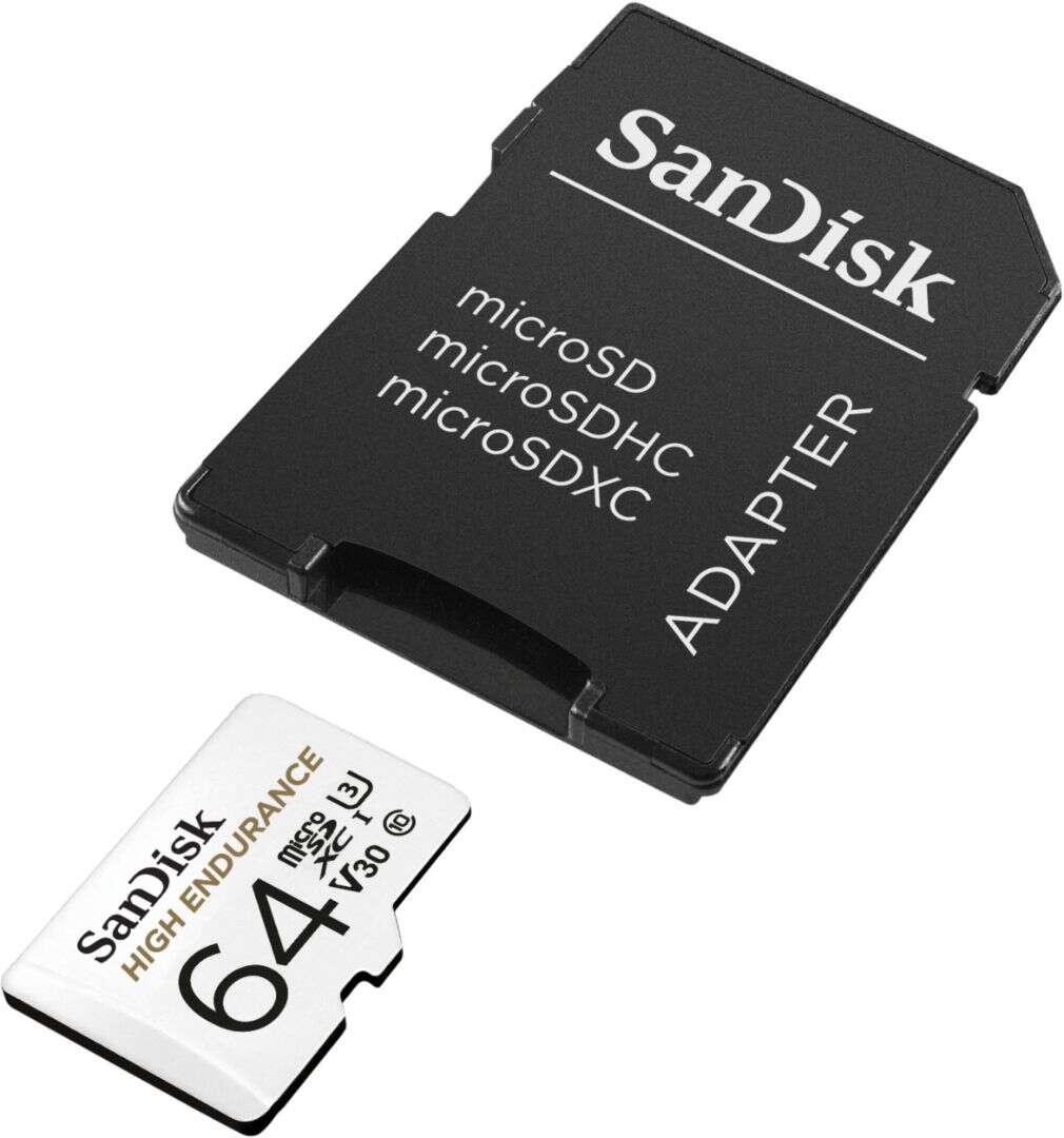 Sandisk 64GB microSDXC High Endurance Class 10 CL10 U3 V30 + adap...