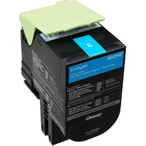Lexmark 802HC Cyan Toner Cartridge 80C2HCE for CX410 and CX510 printers - Lexmark Printer Toner