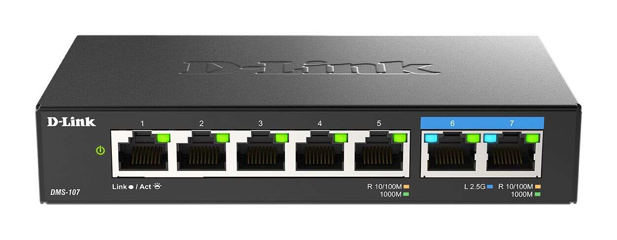 D-Link DMS-107 7-Port Multi-Gigabit Unmanaged Switch DMS-107/E