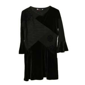 Desigual Nina Fekete Bársony Mini Ruha 92669288 - Desigual