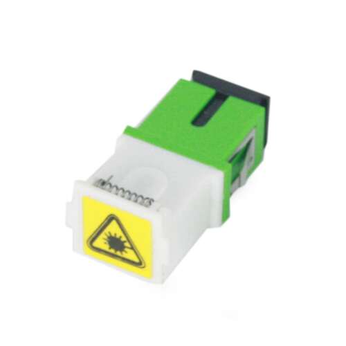 Ekselans Simplex SC / APC adapter védő sapkával, közeli kép - Ekselans