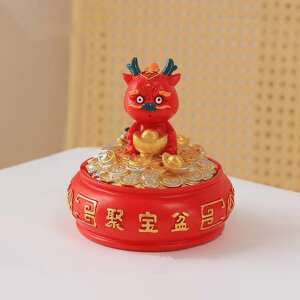 Kis kínai sárkány tárolódoboz/hamutál - Piros 92698852 