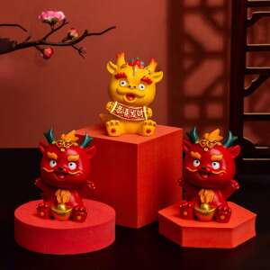 Kis kínai sárkány szobor - Piros 92698874 