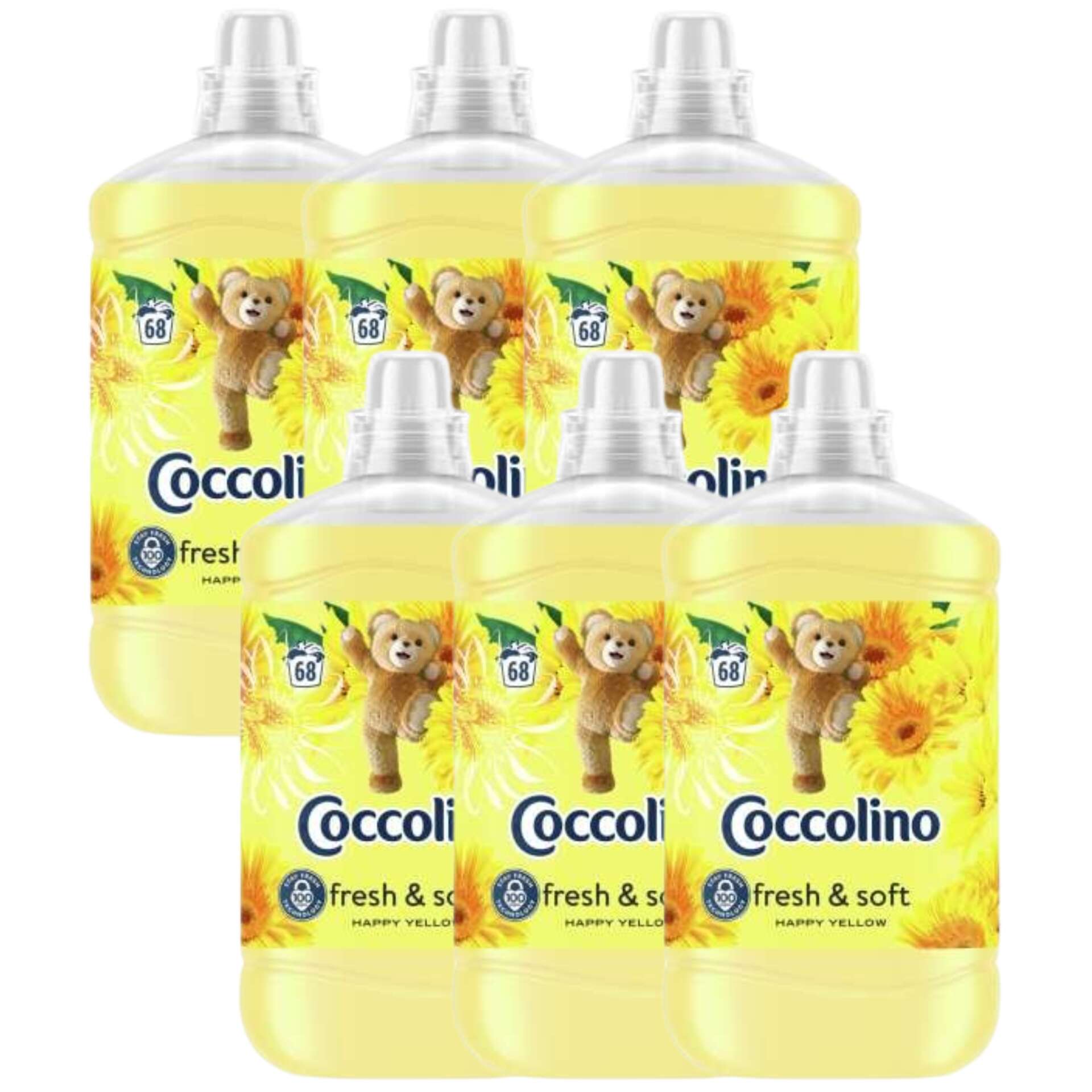E-shop Coccolino Happy Yellow Oplachovací koncentrát 408 umývací 6x1700ml