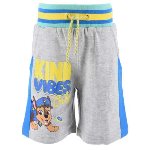 Nickelodeon Paw Patrol Jungen graue Shorts mit blauen und gelben Streifen, mit einem Paw Patrol Charakterdruck
