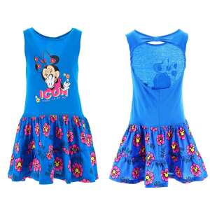 Rochie de vară Disney Minnie Mouse pentru fete, albastră cu imprimeu floral, fără mâneci, detaliu spate - Modă și îmbrăcăminte