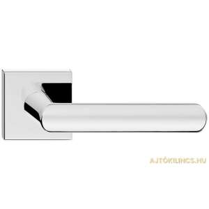 Luna Square Rosette Shiny Chrome Door Handle - Construction & Renovation