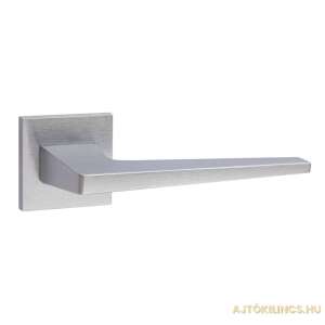 London (Flake) square rosette door handle in matt chrome finish - Forme