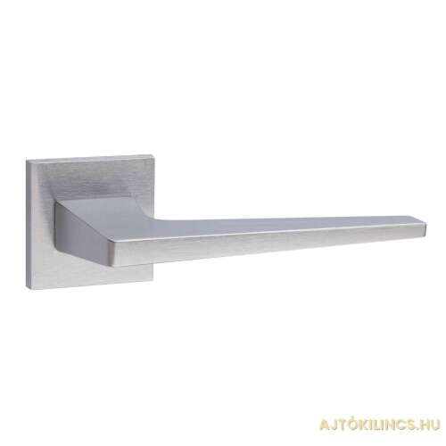 London (Flake) square rosette door handle in matt chrome finish