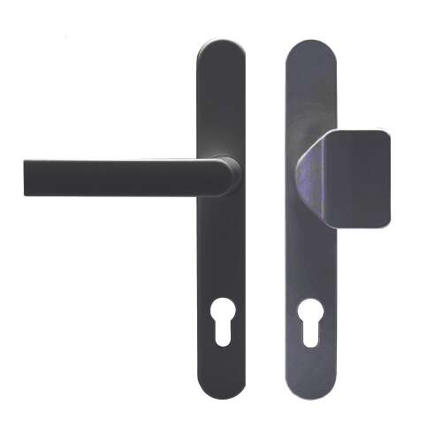 Noel 3-Punkt-Sicherheits-Türgriff, Graphit/Anthrazit, mit Knopf/Hebel, 92 mm PZ