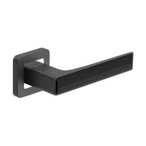 Black door handle with square backplate - Construction & Renovation