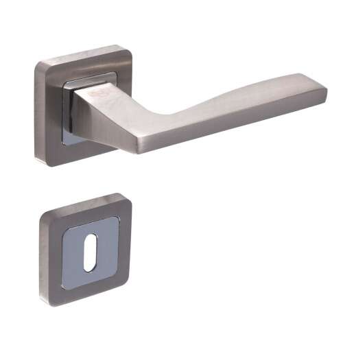 Trend Light Szatén  Négyzetrozettás Szatén Króm Felület PZ door handle, square rosette, chrome finish