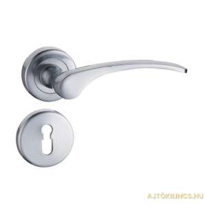 Eva Satin Chrome Door Handle with Keyhole - Perfekto