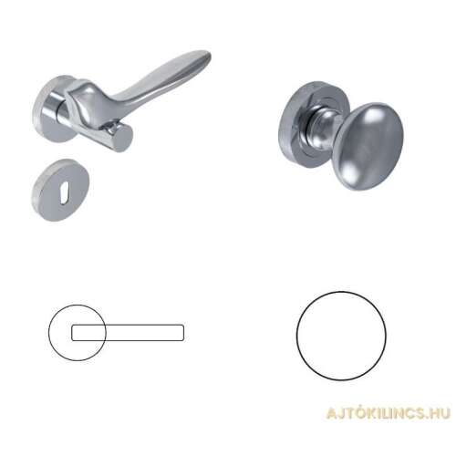 Birdy G01 Polished Chrome Door Handle Set with Knob