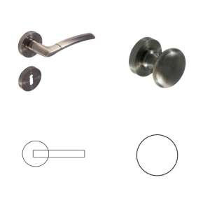 Figo Antik Súrolt Felület PZ Gomb/Kilincs door handle set, includes lever handle, knob, and keyhole cover - Perfekto