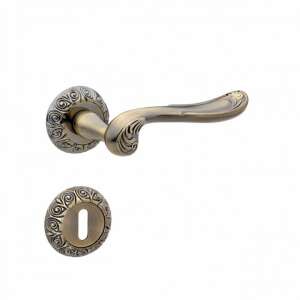 Klamka drzwiowa Vintage Antik Körrözettás Antik Súrolt Felület BB, antyczne mosiądz - Drzwi