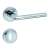 Lindo Satin and Shiny Chrome Door Handle with Rosette 92702010