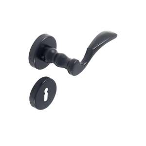 Martin Körrozettás Fekete Szín BB door handle, black, aluminum, 52 mm x 10 mm, 115 mm - Open shutter