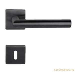 Black door handle with square rosette, Thema Pro Elle - Forme