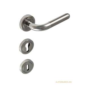 Giulia (Isabel) Körrozettás Rozsdamentes Inox PZ door handle with keyhole, satin/polished stainless steel finish - Open shutter