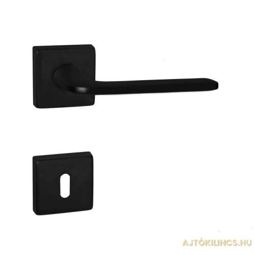 Black square door handle with keyhole, Milly (Oregon) door handle