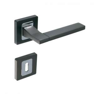 Topáz Négyzetrozettás Antracit/Grafit Szürke PZ door handle, black, square rosette, modern design - Domino