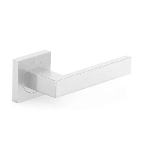 Matrix Square Rosette Qubik QR M6 Polished Chrome Door Handle