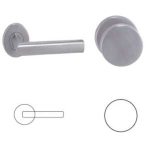 Tímea Din Fix Csapos Körrozettás Rozsdamentes Inox PZ Gomb/Kilincs door handle, stainless steel, round rosette, lever handle - Open shutter