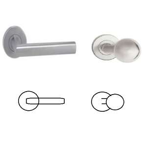 Tímea Din Fix Csapos Körrozettás Rozsdamentes Inox PZ Asszimetrikus Gomb/Kilincs door handle, stainless steel, modern design - Door