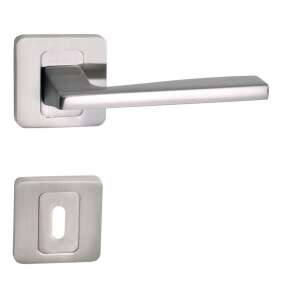 Light Eco Négyzetrozettás Szatén Króm Felület BB door handle, satin nickel finish - Door