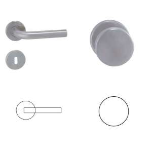 Lisa stainless steel door handle with round knob, modern design, for interior doors - Door Knobs & Handle