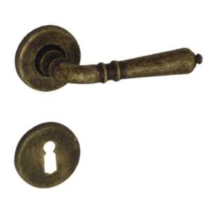 Valentina Ambra Patinás Antik BB door handle with rosette, antique brass finish - Construction & Renovation