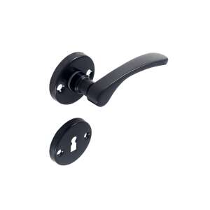 Fekete ajtókilincs kulcslyukkal, Lana Körrozettás Fekete Kilincs BB - Perfekto