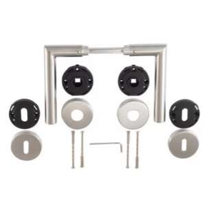 Tímea Körrozetás Rozsdamentes Inox WC (Műanyag Alaplap) Hengeres Gomb/Kilincs door handle set with all mounting hardware - Perfekto