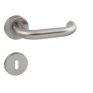 Ubul U-alakú Din Fix Csapos Körrozettás Rozsdamentes Inox BB door handle, stainless steel, polished finish - Perfekto