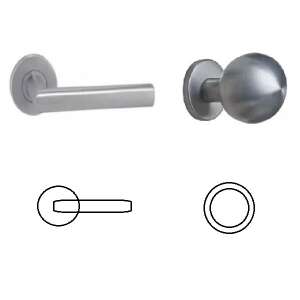 Tímea Din Fix Csapos Körrozettás Rozsdamentes Inox BB Hengeres Gomb/Kilincs door handle, stainless steel, round knob, lever handle, door hardware - Door