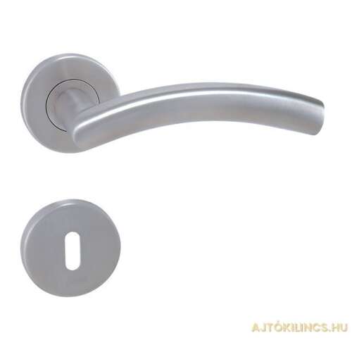 Alex Körrozettás door handle with metal base plate, stainless steel, PZ