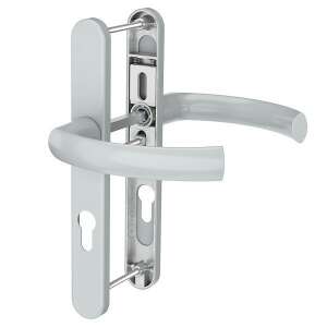 Klamka do drzwi Noel srebrna z mechanizmem sprężynowym i trzpieniem 92 mm - Perfekto Gałka i klamka do drzwi