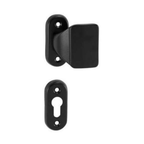 Larina Black Oval Garden Gate Asymmetrical Knob/Handle PZ Set