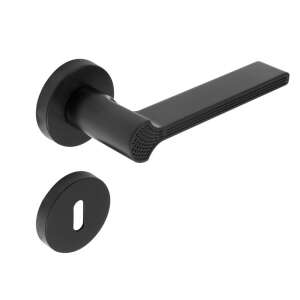 Black Art Deco door handle with keyhole cover, G03 model - Door