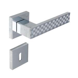 Chess G13 Négyzetrozettás Fényes Króm WC ajtókilincs, króm felület, négyzet alakú rozetta, kockás mintázat - Perfekto